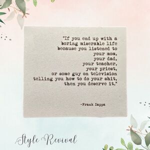 🎉 10/$10 Stickers - Inspiring Celebrity Quote Decal - Frank Zappa